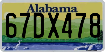 AL license plate 67DX478