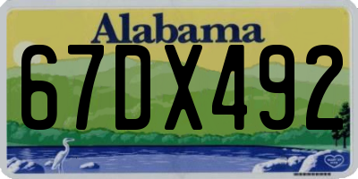 AL license plate 67DX492