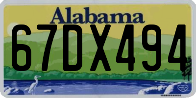 AL license plate 67DX494