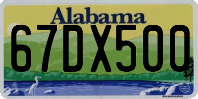 AL license plate 67DX500