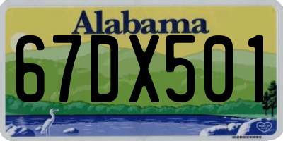 AL license plate 67DX501