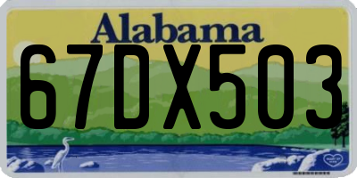 AL license plate 67DX503