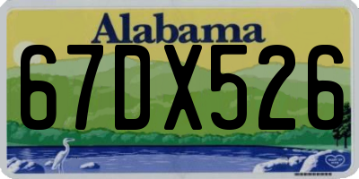 AL license plate 67DX526