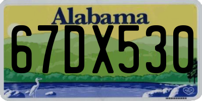 AL license plate 67DX530