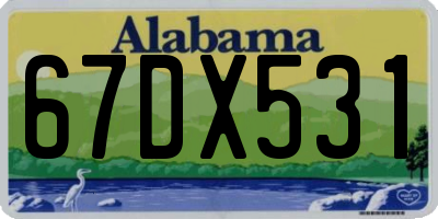 AL license plate 67DX531