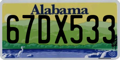 AL license plate 67DX533