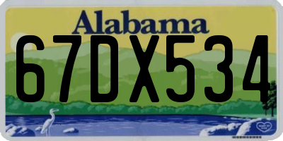 AL license plate 67DX534