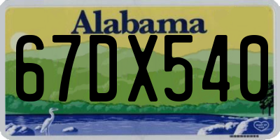 AL license plate 67DX540