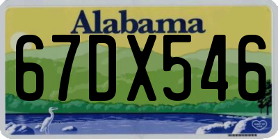 AL license plate 67DX546