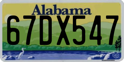 AL license plate 67DX547