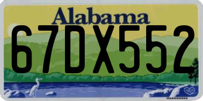 AL license plate 67DX552