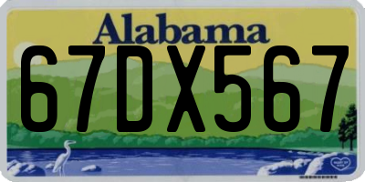 AL license plate 67DX567