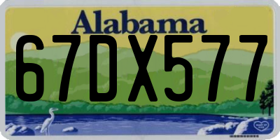 AL license plate 67DX577