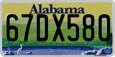 AL license plate 67DX580