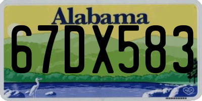 AL license plate 67DX583