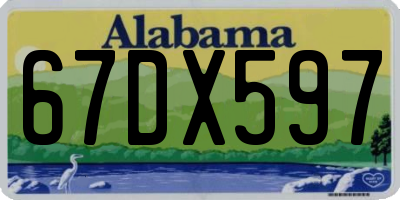 AL license plate 67DX597