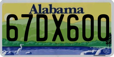 AL license plate 67DX600