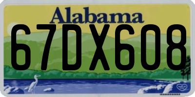 AL license plate 67DX608