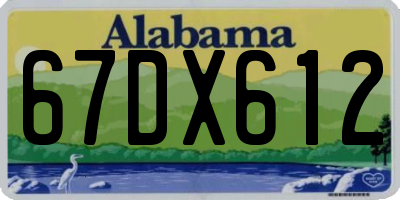 AL license plate 67DX612