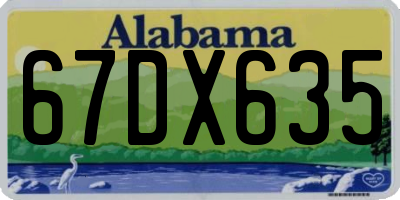 AL license plate 67DX635