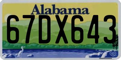 AL license plate 67DX643