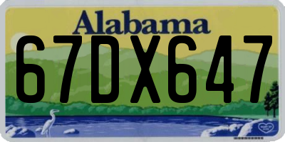 AL license plate 67DX647