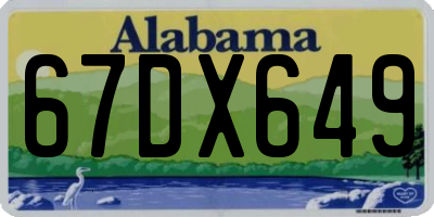 AL license plate 67DX649