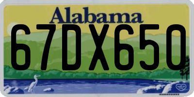 AL license plate 67DX650