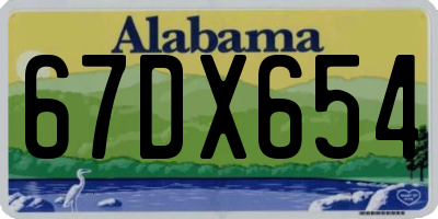 AL license plate 67DX654