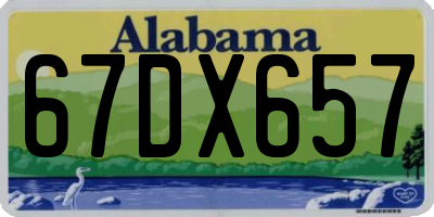 AL license plate 67DX657