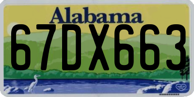 AL license plate 67DX663