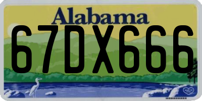 AL license plate 67DX666