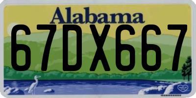 AL license plate 67DX667