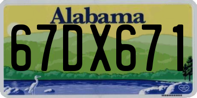 AL license plate 67DX671