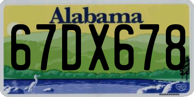 AL license plate 67DX678