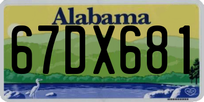 AL license plate 67DX681