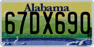 AL license plate 67DX690