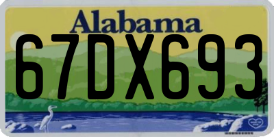 AL license plate 67DX693