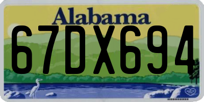 AL license plate 67DX694