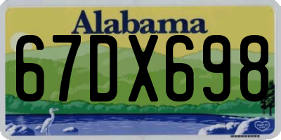 AL license plate 67DX698