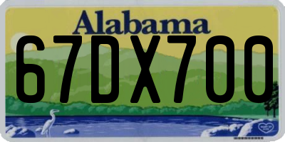 AL license plate 67DX700