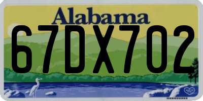 AL license plate 67DX702