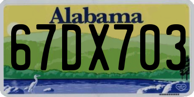 AL license plate 67DX703