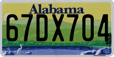 AL license plate 67DX704