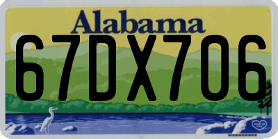 AL license plate 67DX706