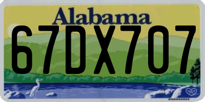 AL license plate 67DX707