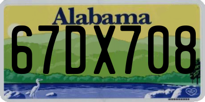 AL license plate 67DX708