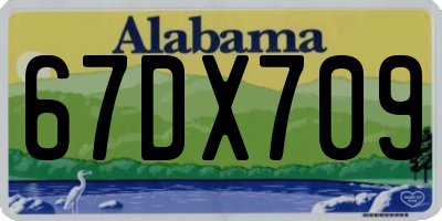 AL license plate 67DX709