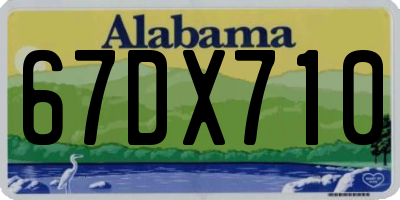 AL license plate 67DX710