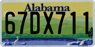 AL license plate 67DX711